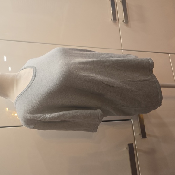 VTG 00% Silk Short Sleeve Crewneck Blue Gray Sweater Womens Size Medium - Picture 2 of 5